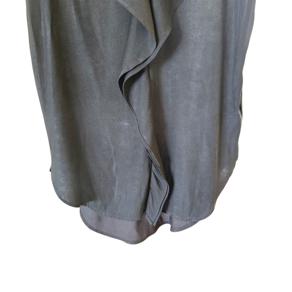 H&M Dark Charcoal Blouse with Metal Clasp - Picture 3 of 6